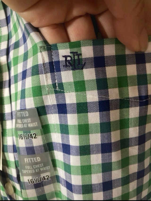 Camisa Ralph Lauren cuadros azul y verde