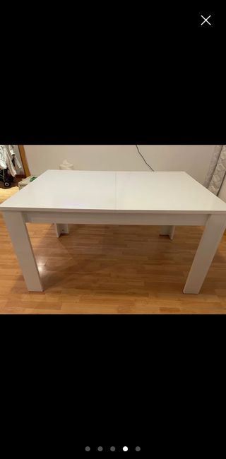 Mesa de comedor blanca extensible