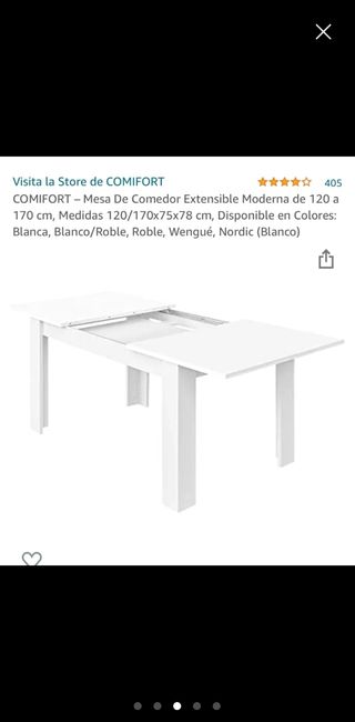 Mesa de comedor blanca extensible