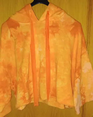 Sudadera corta naranja tie-dye talla única