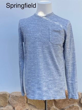 Jersey Springfield Manga Larga Gris y Azul