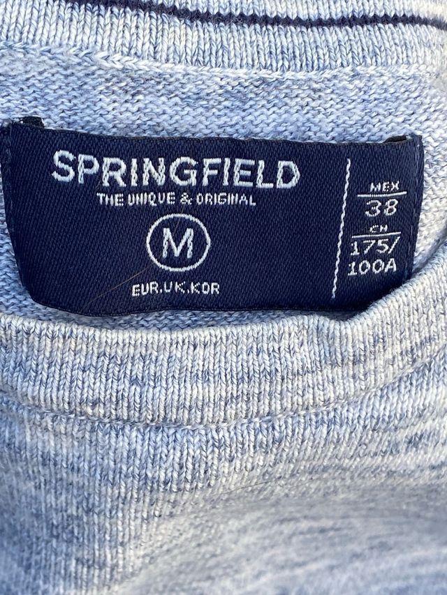 Jersey Springfield Manga Larga Gris y Azul