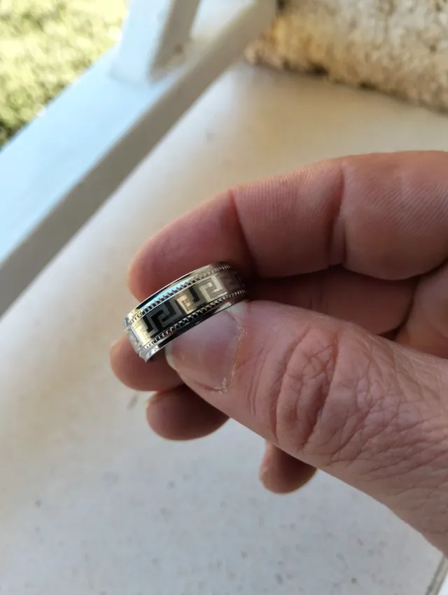 Anillo Acero Inoxidable Estilo Griego