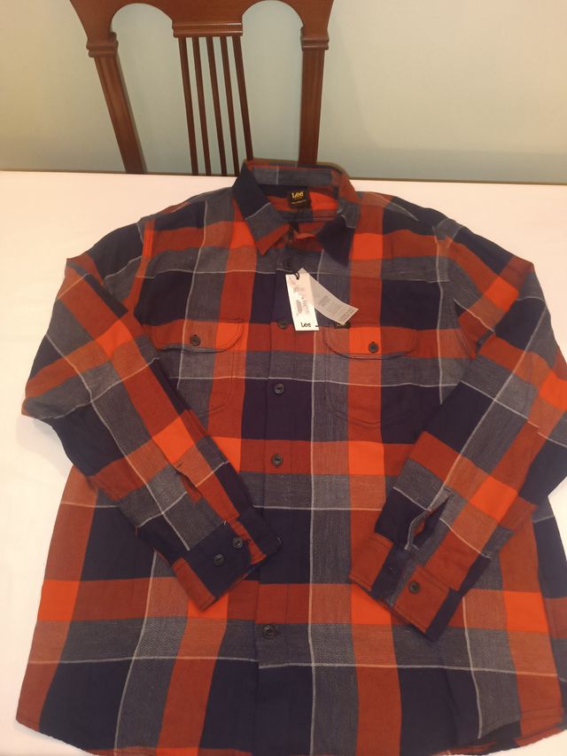 Camisa Lee Franela Quadrada XL