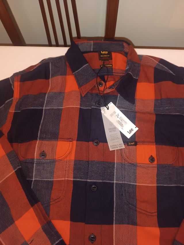 Camisa Lee Franela Quadrada XL
