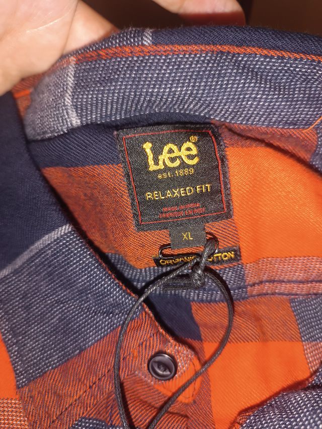Camisa Lee Franela Quadrada XL
