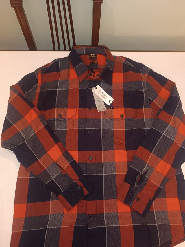Camisa Lee Franela Quadrada XL