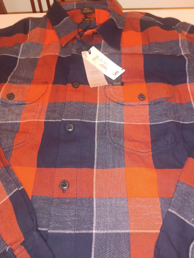 Camisa Lee Franela Quadrada XL