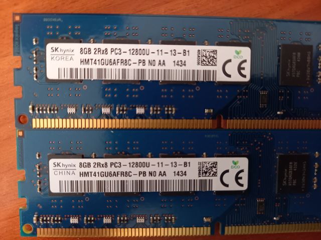 Módulos de Memória RAM DDR3 de 16GB (2x8GB)