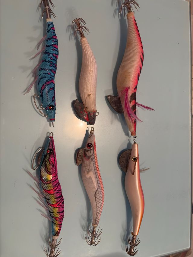 Lote 6 jibioneras Eggis para calamar