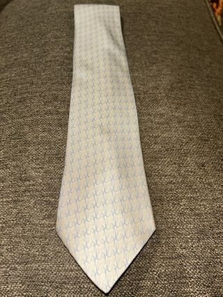 Corbata Hermès Beige y Azul sin etiqueta