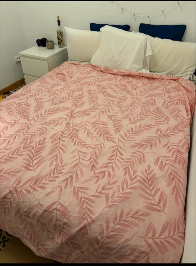 Funda nórdica y fundas almohada hojas