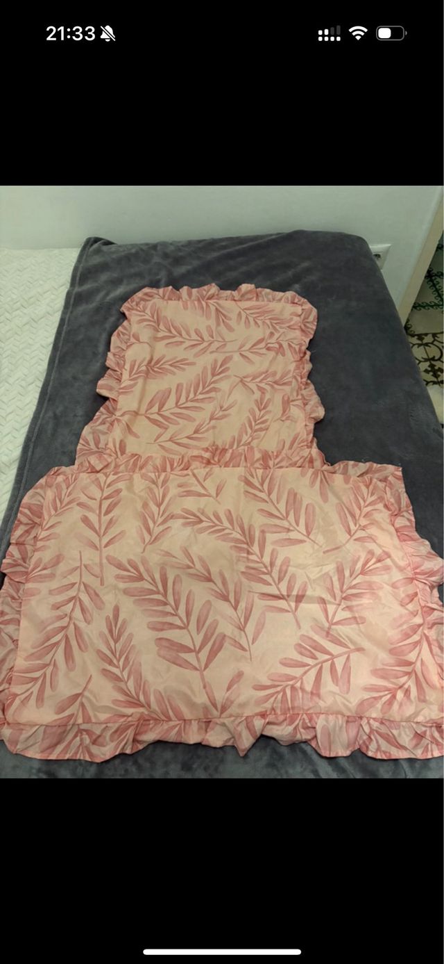 Funda nórdica y fundas almohada hojas