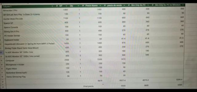 Full High End Simrig Ascher Heusinkveld Simucube