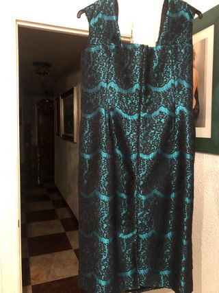 Vestido Sonia Peña Seda y Encaje Talla 48