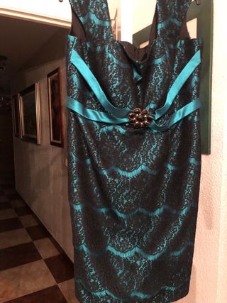 Vestido Sonia Peña Seda y Encaje Talla 48