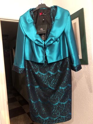 Vestido Sonia Peña Seda y Encaje Talla 48