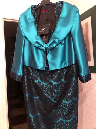 Vestido Sonia Peña Seda y Encaje Talla 48