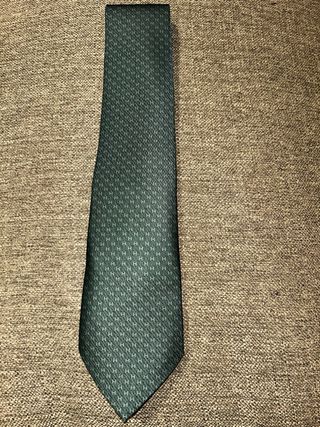 Corbata Hermès H gris/verde sin etiquetas