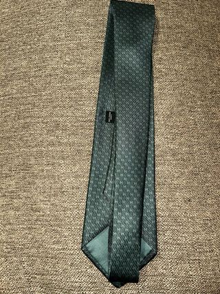 Corbata Hermès H gris/verde sin etiquetas