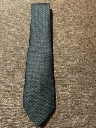 Corbata Hermès H gris/verde sin etiquetas