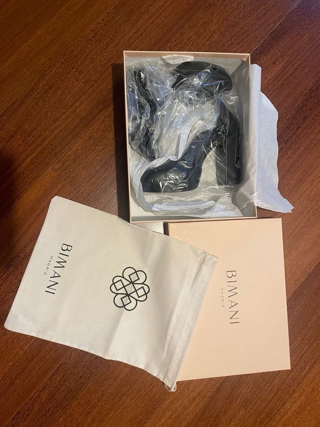 Zapatos Bimani Tacón Piel Negro 10cm