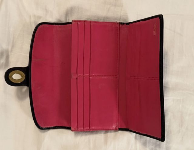 Cartera Coach Legacy Cuero Negro/Rosa