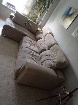 Sofá Chaise Longue 3 plazas beige