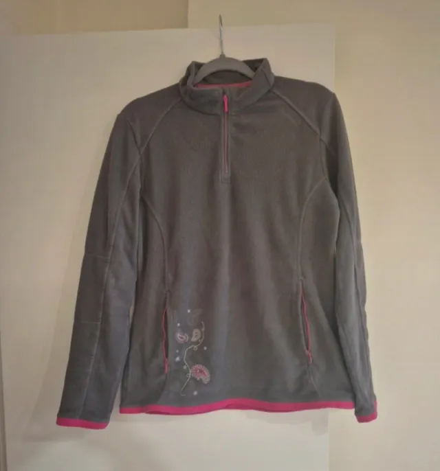 Sudadera Quechua gris y rosa mujer