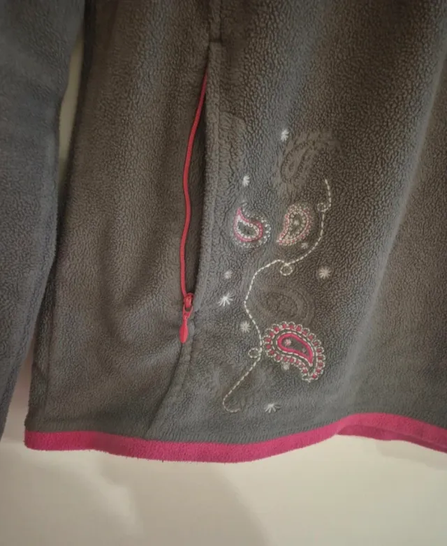Sudadera Quechua gris y rosa mujer