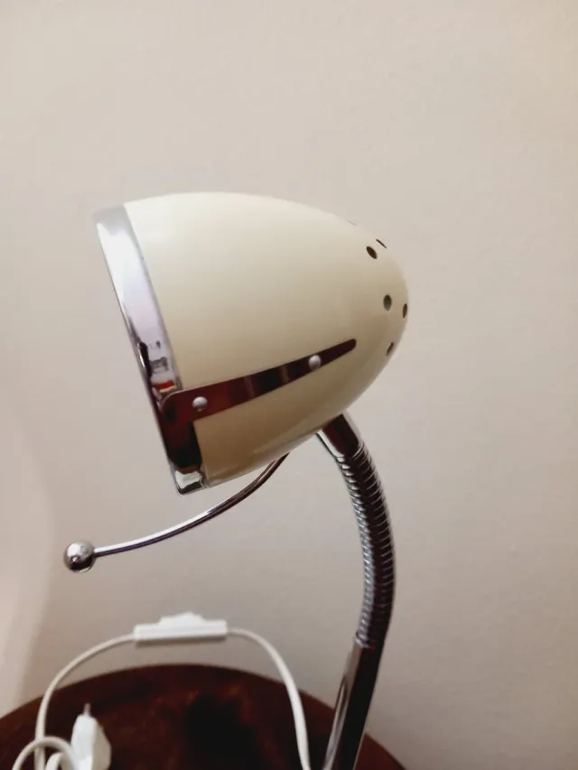 Lampada Space Age Anni '70 Beige/Argento