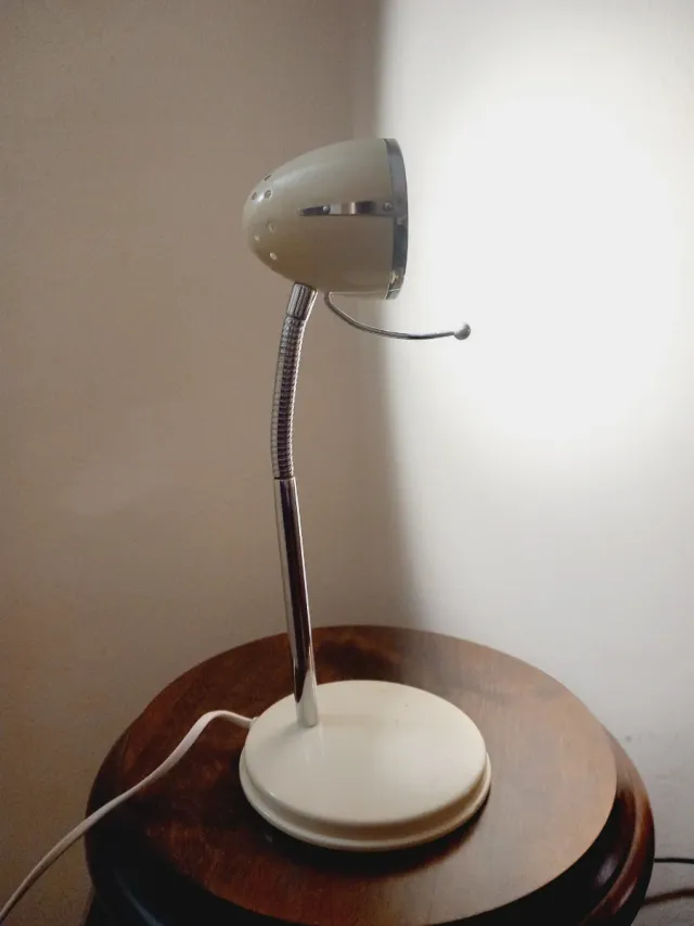 Lampada Space Age Anni '70 Beige/Argento