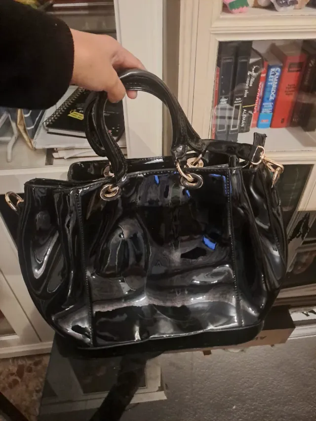 Bolso Grande Charol Negro