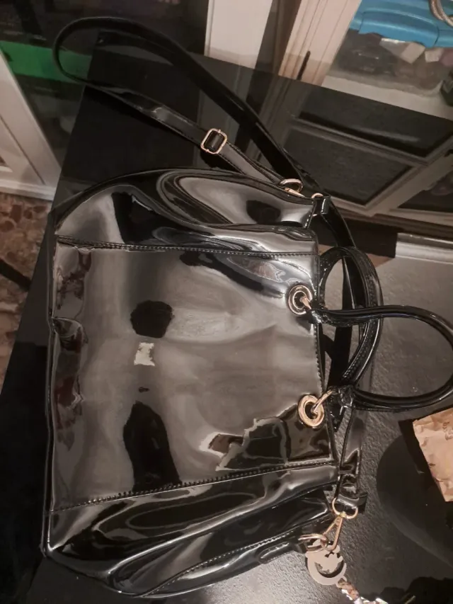 Bolso Grande Charol Negro