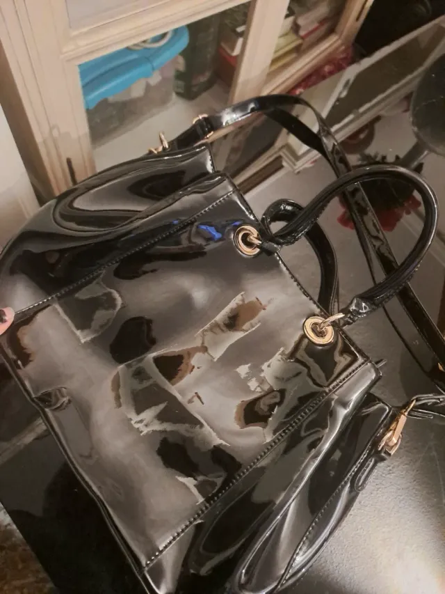 Bolso Grande Charol Negro