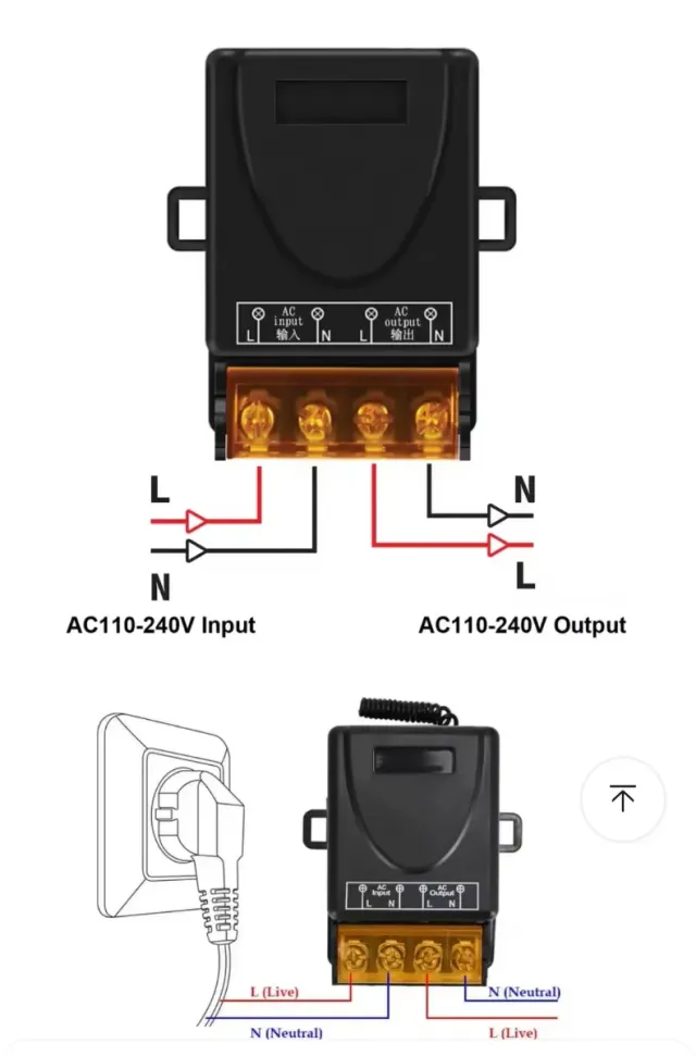 INTERRUPTOR De COTROL REMOTO INALÁMBRICO DE 433MHZ