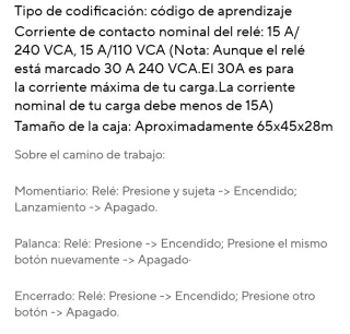 INTERRUPTOR De COTROL REMOTO INALÁMBRICO DE 433MHZ