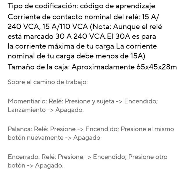 INTERRUPTOR De COTROL REMOTO INALÁMBRICO DE 433MHZ