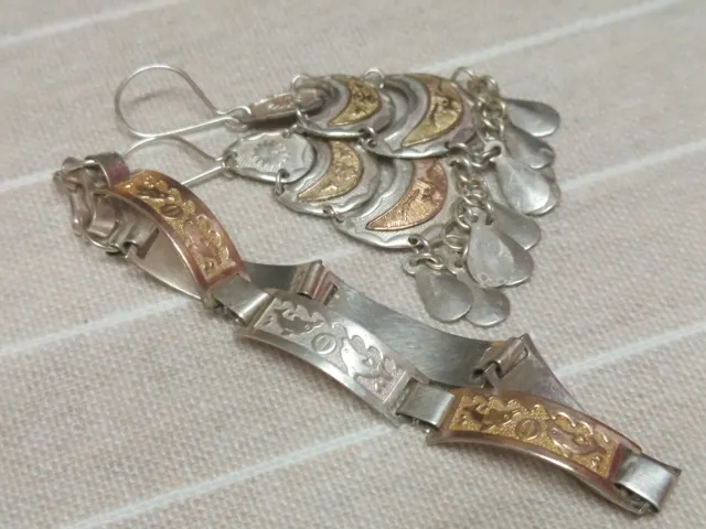 Pulsera Plata 950 y Oro Inca Azteca