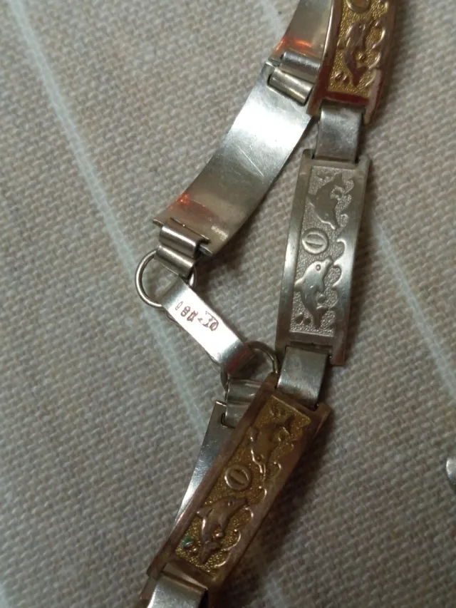 Pulsera Plata 950 y Oro Inca Azteca