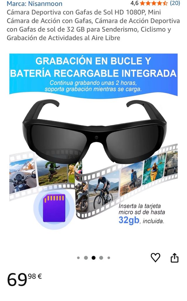Gafas Deportivas Nisanmoon con Cámara HD