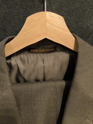 Traje BOSTON marrón/verde, talla 48chaq/43pant