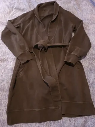 Vestaglia Tezenis nera in cotone felpato