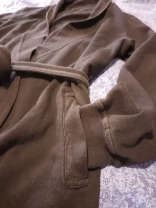 Vestaglia Tezenis nera in cotone felpato