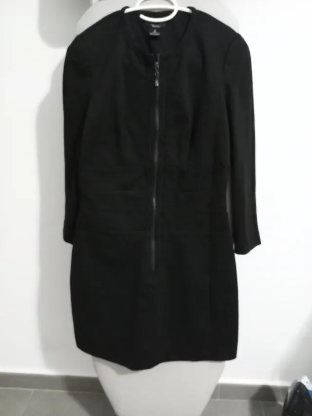 Vestido negro Sfera cremallera frontal