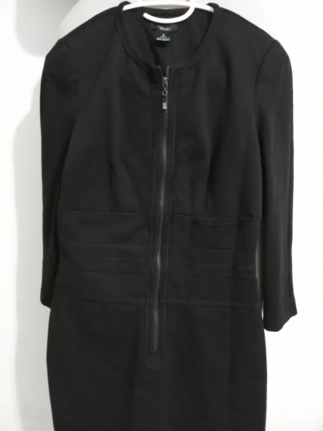 Vestido negro Sfera cremallera frontal