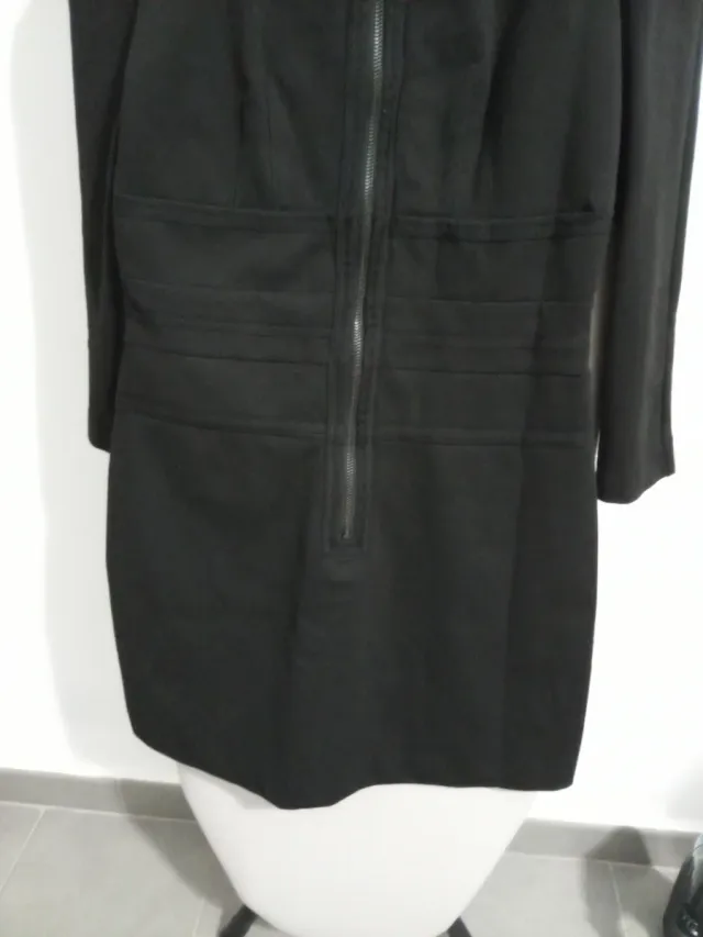 Vestido negro Sfera cremallera frontal