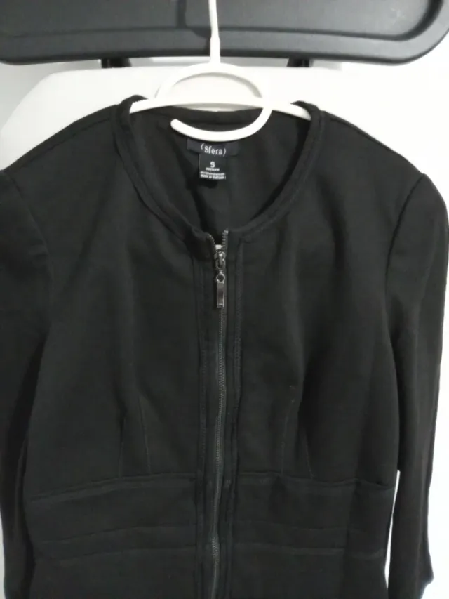 Vestido negro Sfera cremallera frontal