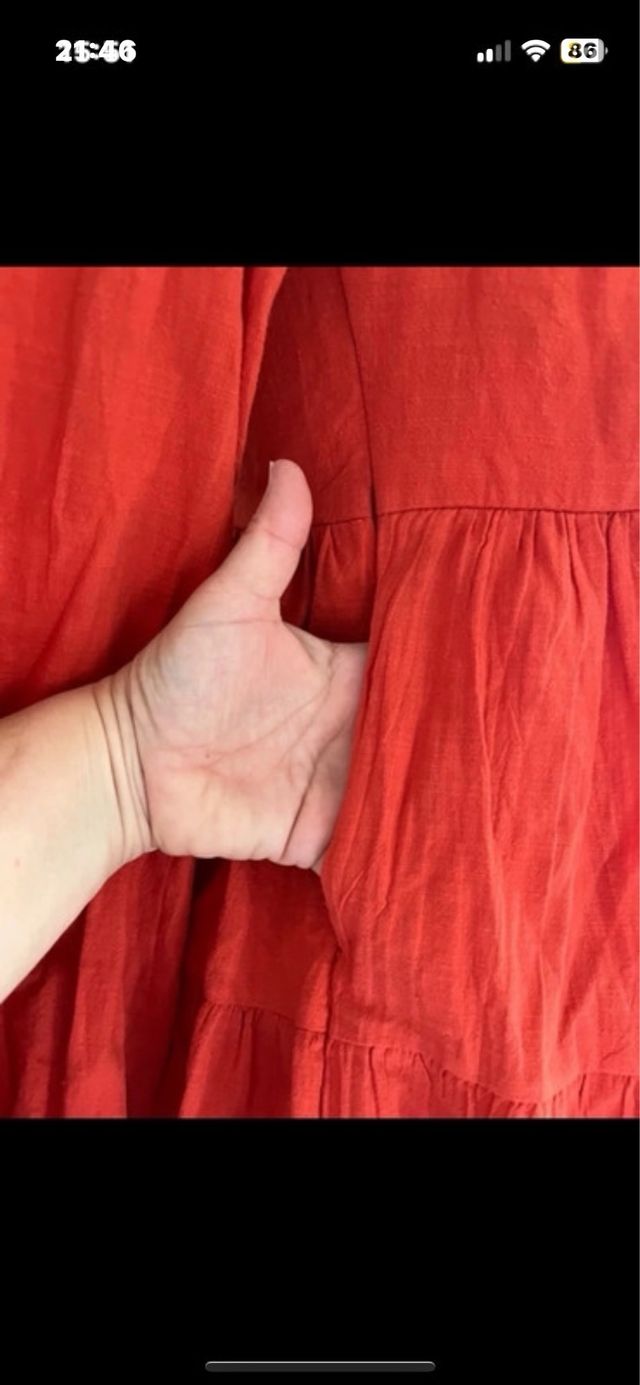 Vestido coral manga larga talla L