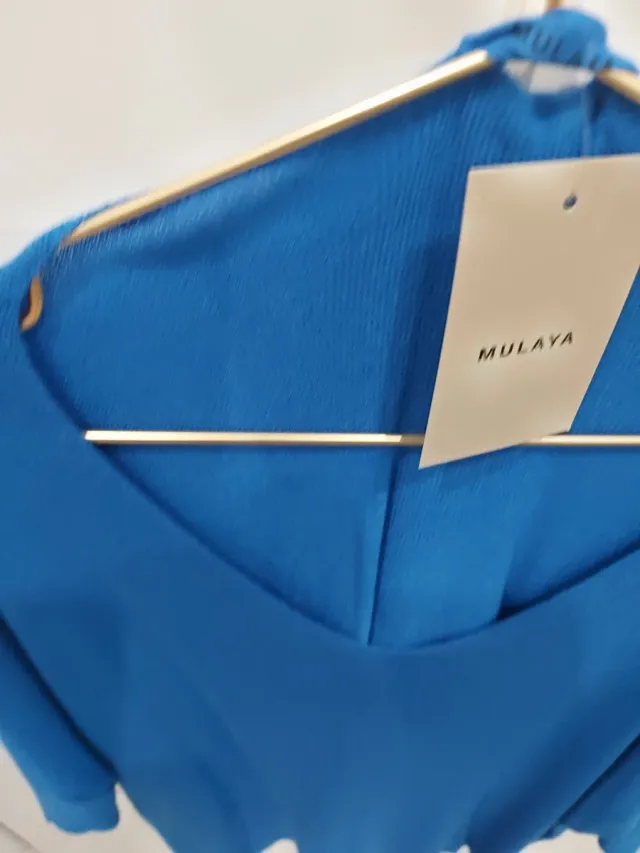 Jersey Mulaya punto fino manga 3/4 azul